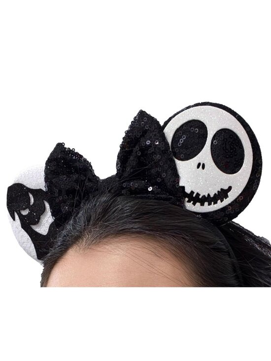 Women Black Ghost plastic Anti-Slip Sequin Mickey Mouse Headband